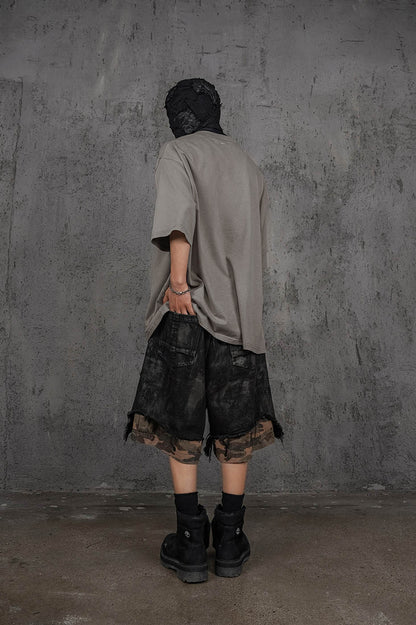 Stone Gray Oversized Army T-shirt