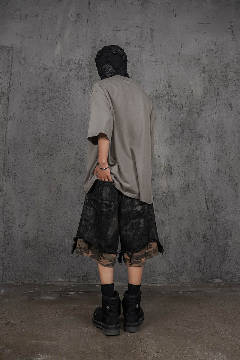 Stone Gray Oversized Army T-shirt
