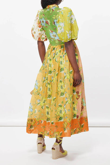 Interlude Puff Sleeve Midi Dress