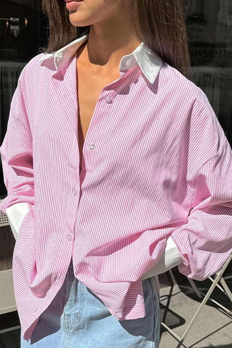 Striped Button Up Blouse