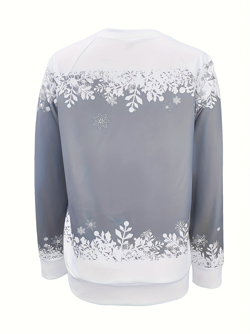 Christmas Snowman Print Sweatshirt Fh8413