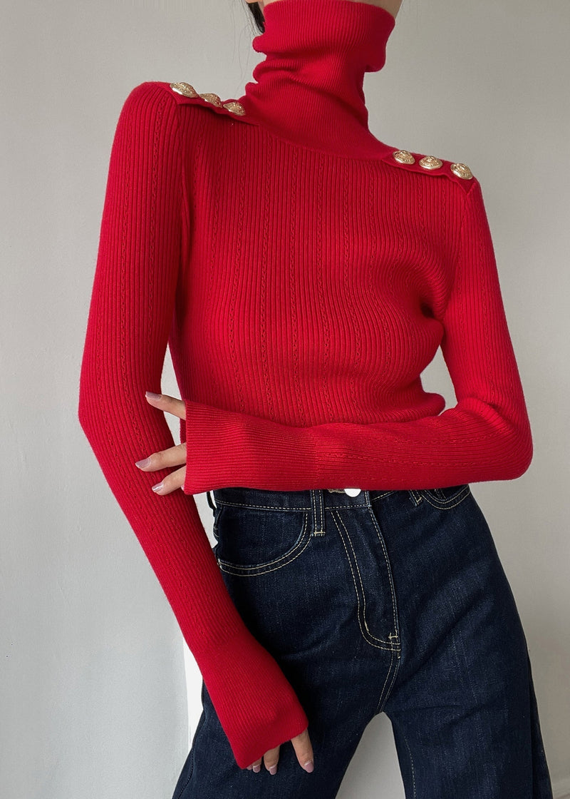 Black Hign Neck Patchwork Woolen Knit Sweaters Winter Rv023