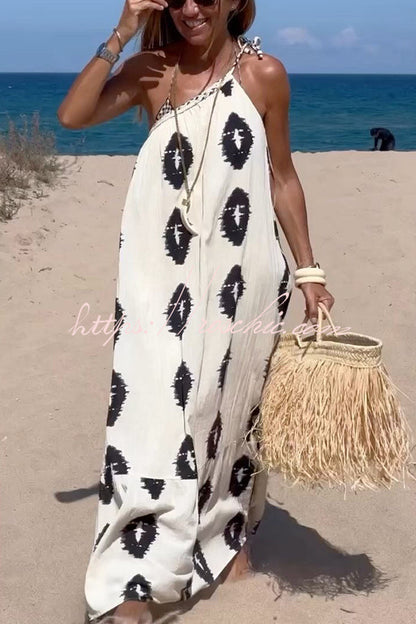 Plenty of Sunshine Print One Shoulder Loose Maxi Dress