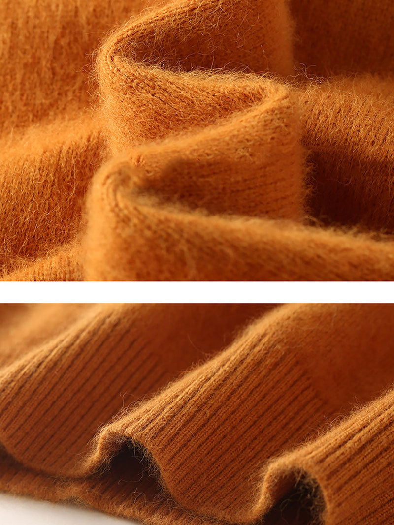 Autumn O-neck Soft 100%wool Sweater Qu030