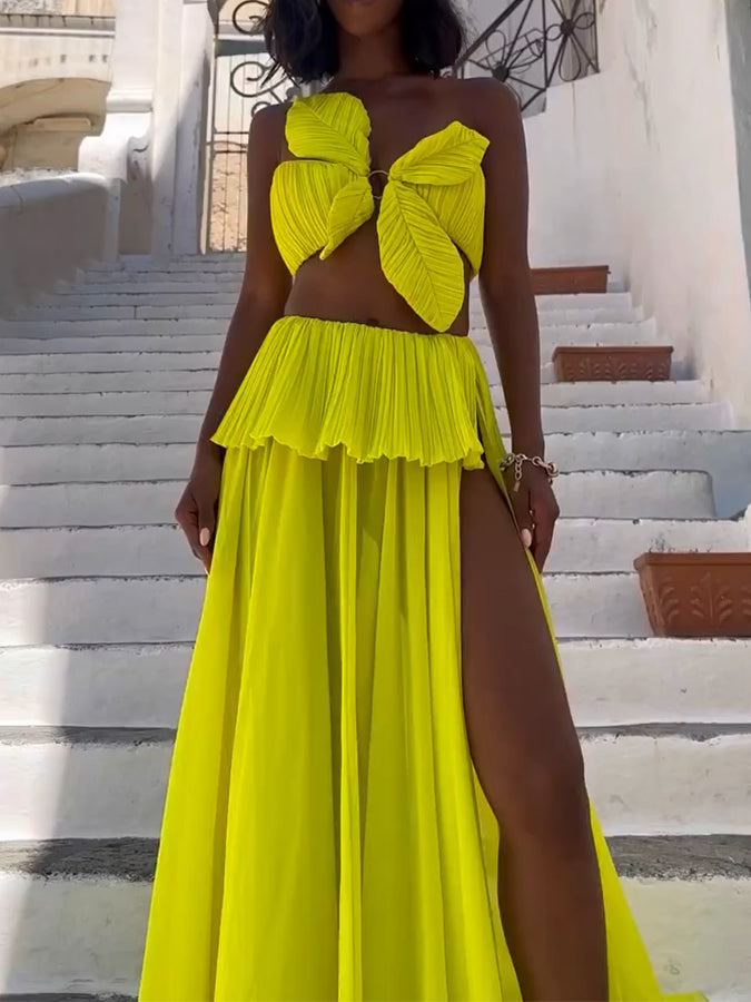 Beach Vacation Color Swimsuit and Skirt