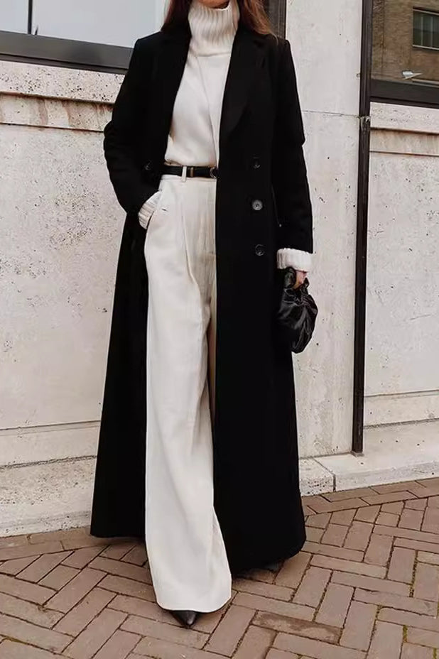 Wool Blend Longline Coat