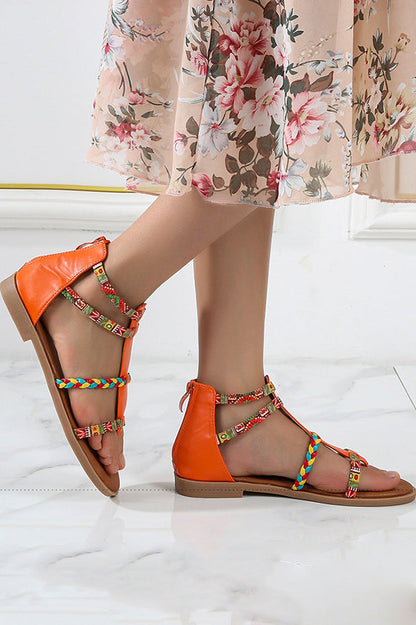 Style Patchwork Flat Sandals
