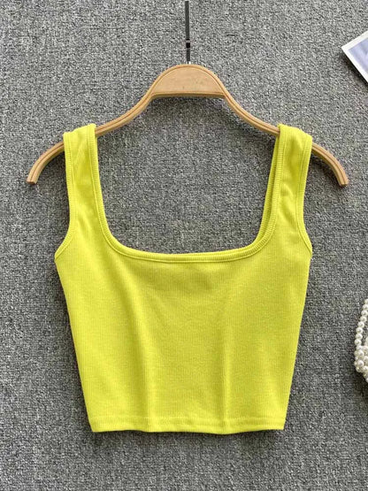 Tank Top Backless Y2k Top Slim Fit Bottoming Blouse Crop Top Sleeveless Camis Mujer