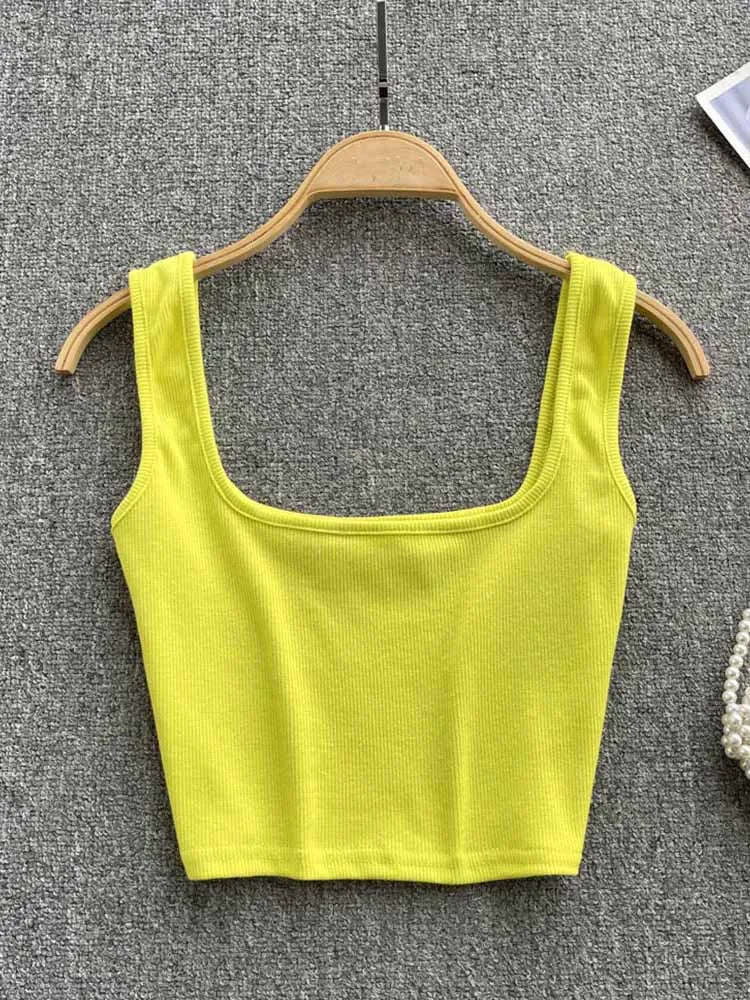 Tank Top Backless Y2k Top Slim Fit Bottoming Blouse Crop Top Sleeveless Camis Mujer