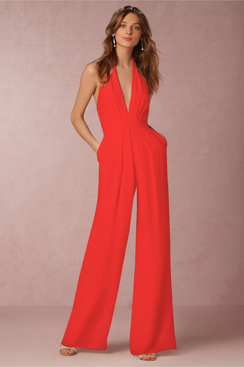 Spring Jumpsuit Sleeveless Halter Jumpsuit
