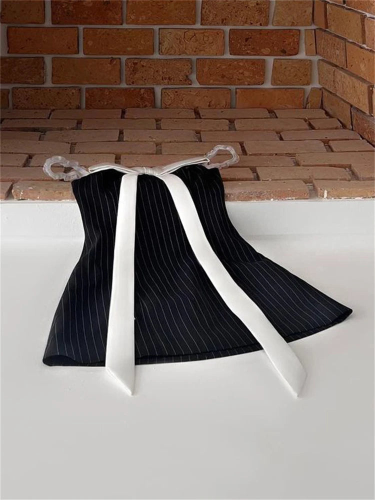 Bow Tie Lace-up Dress for Slim Lace Sleeveless Summer Mini Dress Woman Club Dresses Femme New