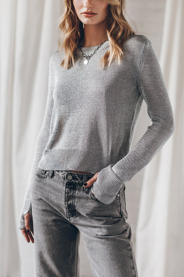 The Silver Metallic Knitted Sweater