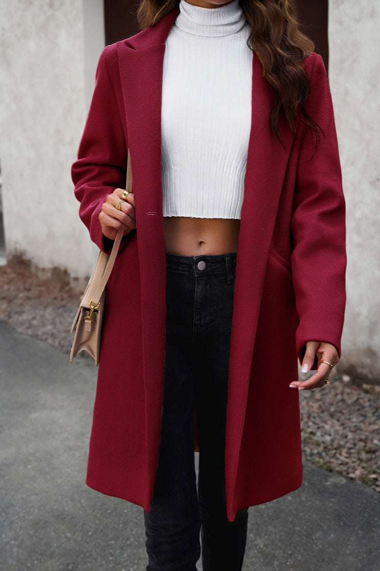 Wool Blend Longline Coat