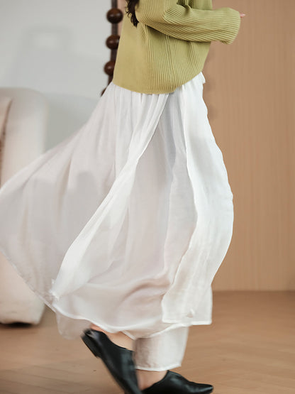 Artsy Dual-layer Strap Wide-leg Pants Pa1037