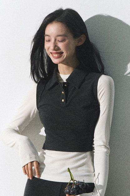 Minimalist Cropped Cardigan/vest/short