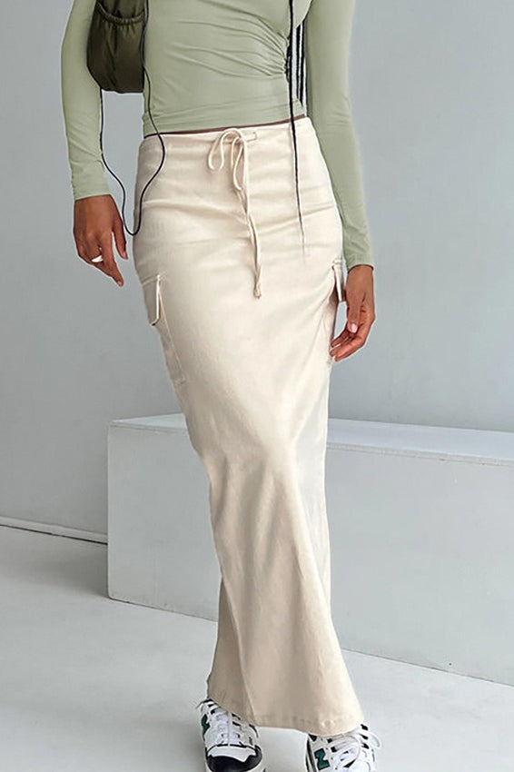 Slim-fit Cargo Cotton Skirt