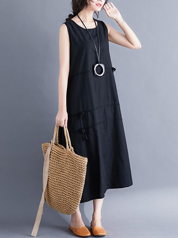 Sleeveless A-line Long Dress