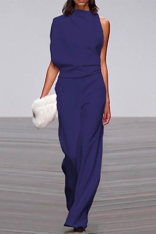One Shoulder Wide Leg Jumpsuit