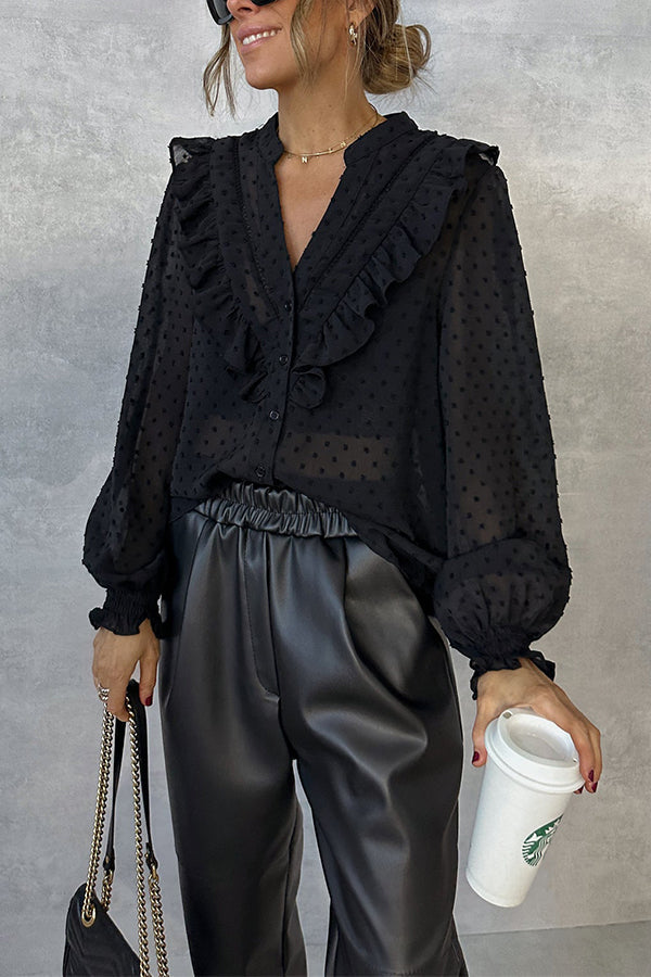 Black Plumeti Blouse