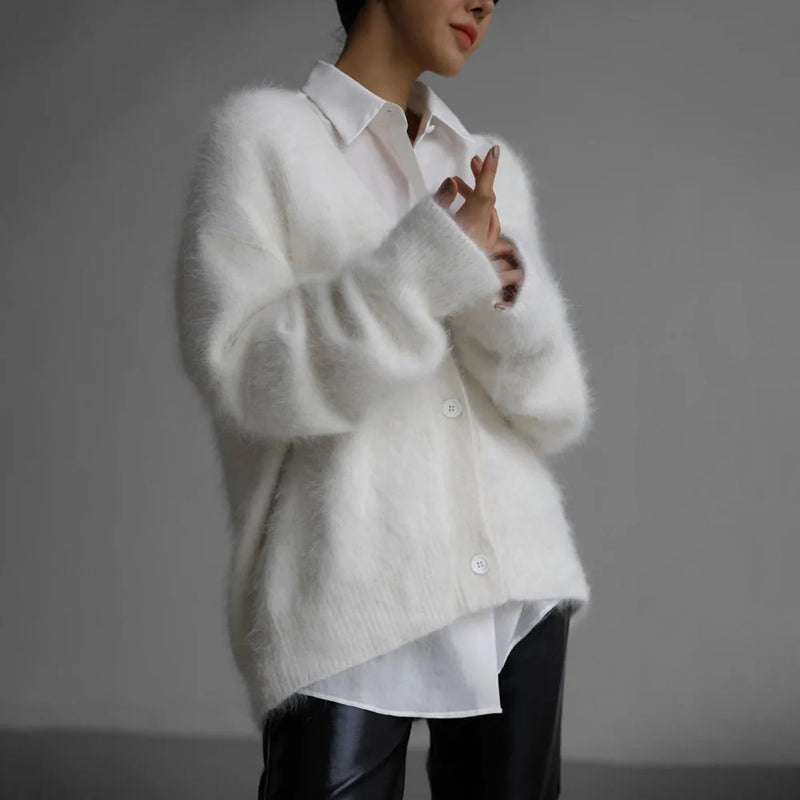 Knitted Cardigan V Nekc Loose Long Sleeve Sweater Female Autumn Winter New Cardigans
