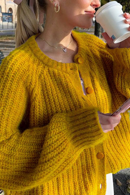 Loose Color Long Sleeve Cardigan Sweater