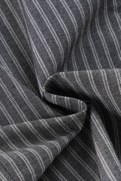 Slim Lace Striped V Neck Blouse