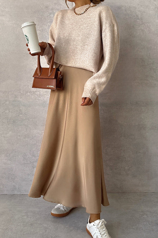 Tan Satin Skirt