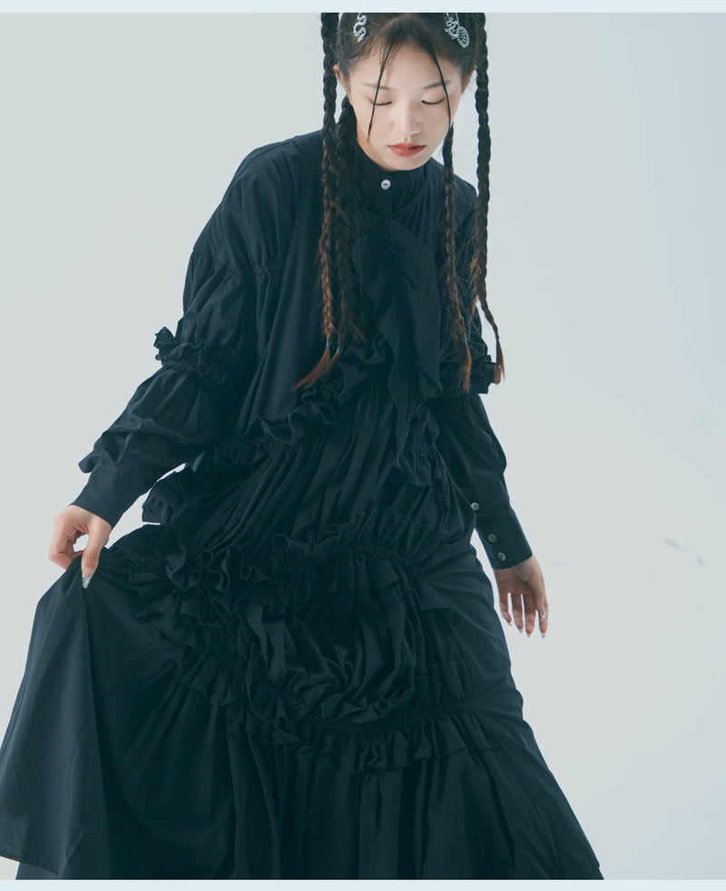 Cotton Ruffle Maxi Dress