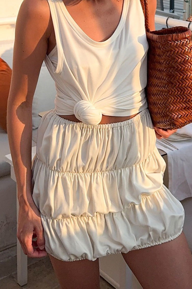 High Waist Ruched Skirt