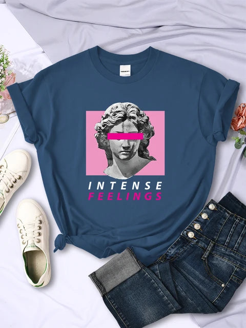 Intense Feelings Funny T-shirts Clothing Summer Breathable Tee Clothing Hip Hop Personality Tshirt