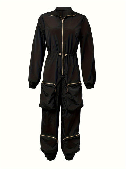 Zipper Cargo Jumpsuit Gd0547