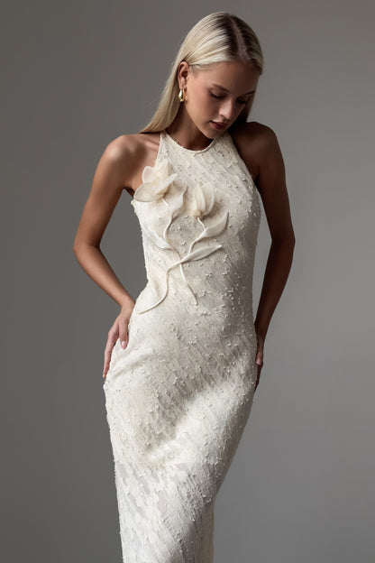 Julia Applique Sleeveless Midi Dress