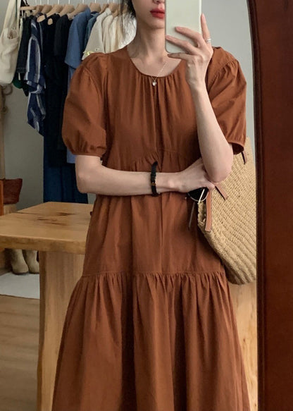 Simple Black Patchwork Wrinkled Maxi Dresses Short Sleeve Tt1042