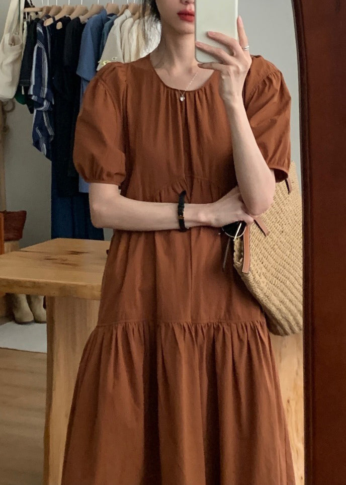Simple Black Patchwork Wrinkled Maxi Dresses Short Sleeve Tt1042