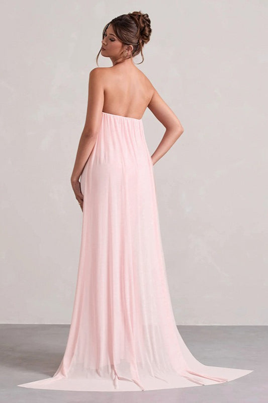 Strapless Tie Maxi Dress