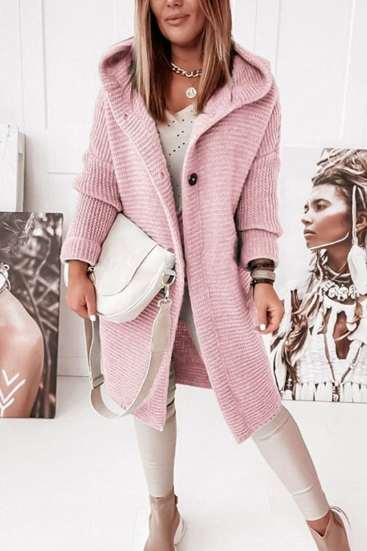 Hooded Knitwear Hood Collar Temperament Commuting Loose Cardigan Sweater