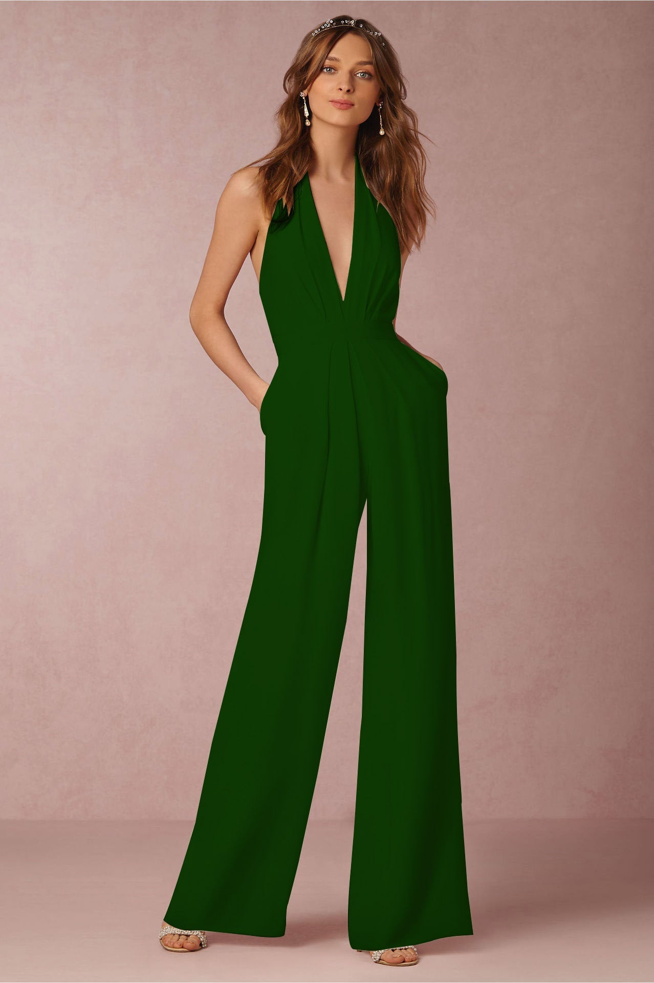 Spring Jumpsuit Sleeveless Halter Jumpsuit