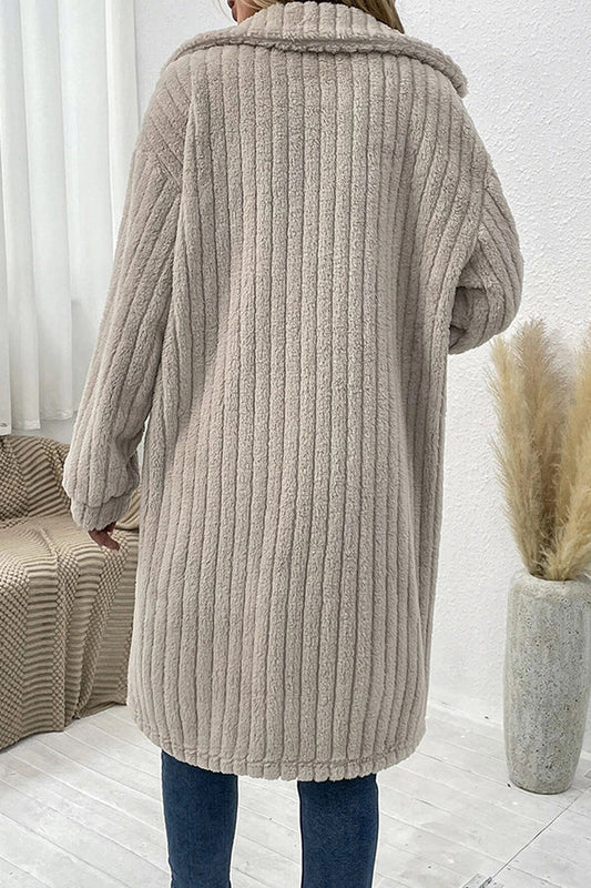 Fur Lapel Plush Top Coat