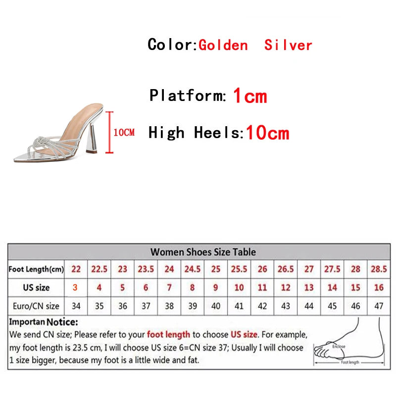 Liyke Crystal High Heels Slides for – Summer Sandal Mule Shoes