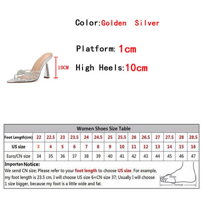 Liyke Crystal High Heels Slides for – Summer Sandal Mule Shoes