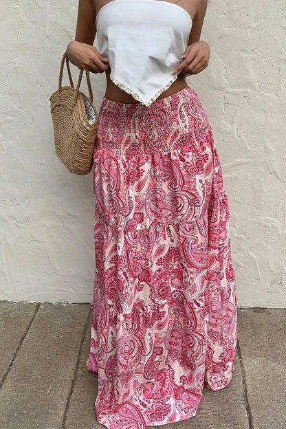 Print A-line Maxi Skirt
