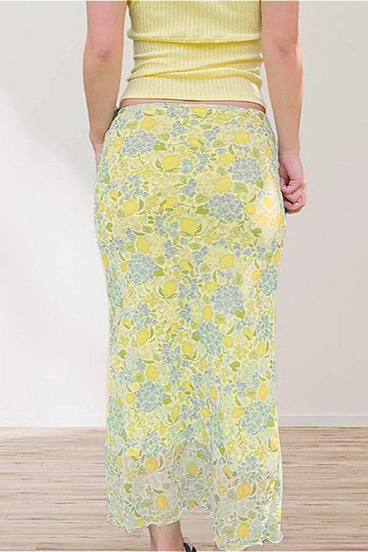 Slim Print Matching Skirt