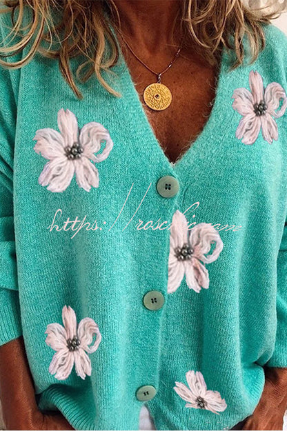 Knit Single Breasted Long Sleeved Cardigan Coats