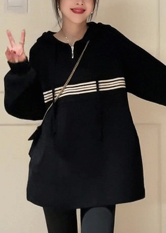 Apricot Hooded Zippered Pockets Sweatshirt Fall Qx031