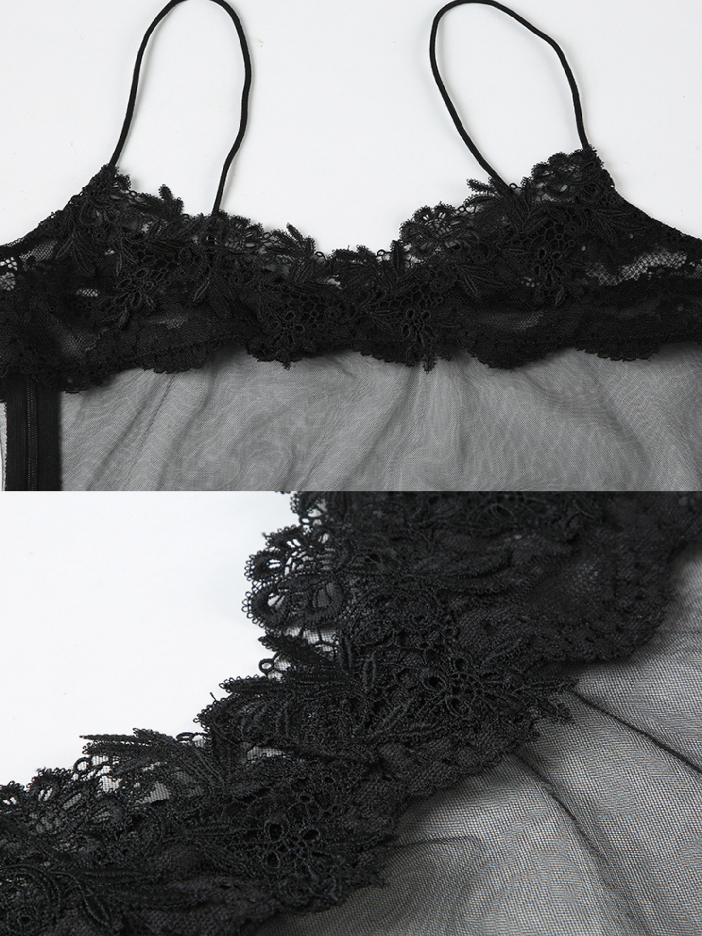 Celine Lace See-through Mini Dress