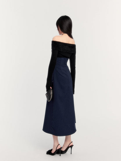 Corset Waist Pinstripe Dress