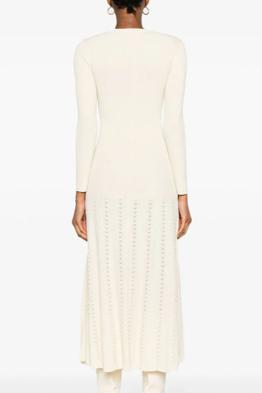 Asymmetrical Button Sweater Dress
