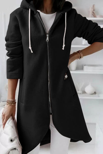 Juliana Color Zip Up Hooded Coat
