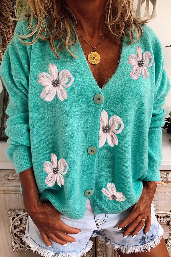 Knit Single Breasted Long Sleeved Cardigan Coats