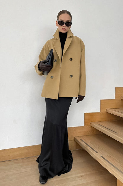 Wool Blend Midi Coat